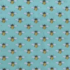 Discover Direct - Cotton Poplin Printed Bees, Meadow Green