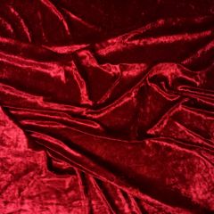 Crushed Velvet Fabric, Red