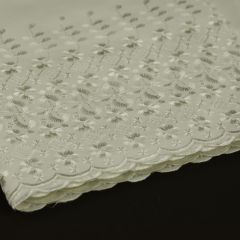 Discover Direct - Broderie Anglaise Double Border Fabric, Cream