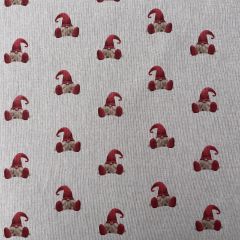 Crafty Linen Cotton Rich Fabric xMas Digital Allover Gonk, Red