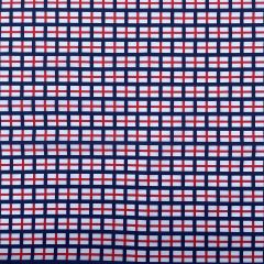 Polycotton Printed Coronation St Georges, Navy Blue