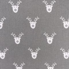 Printed Lifestyle Cotton Fabric Reindeer Face, Silver