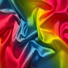 Printed Satin Fabric, Rainbow