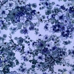 Viscose Twill Chalis Digital Print Dress Fabric Celia, Blue